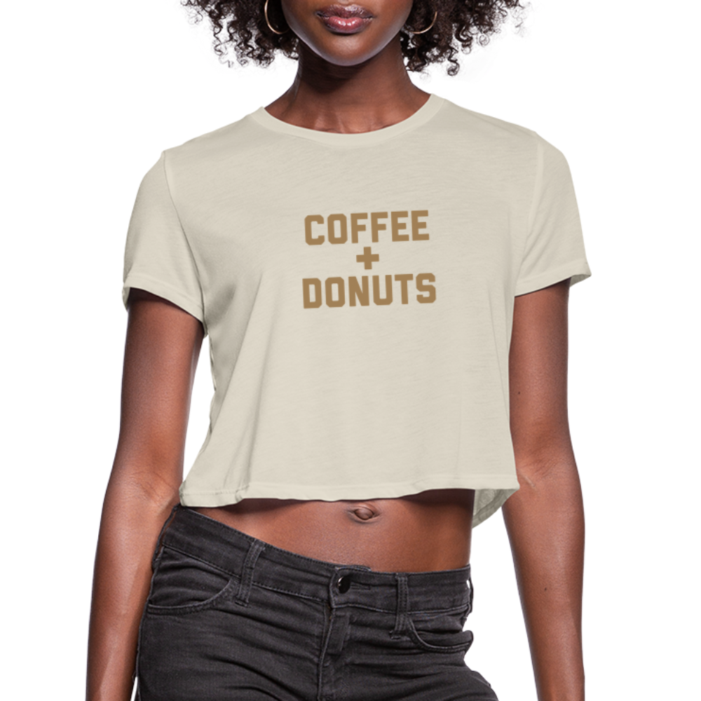 Coffee + Donuts Women's Cropped T-Shirt - dust