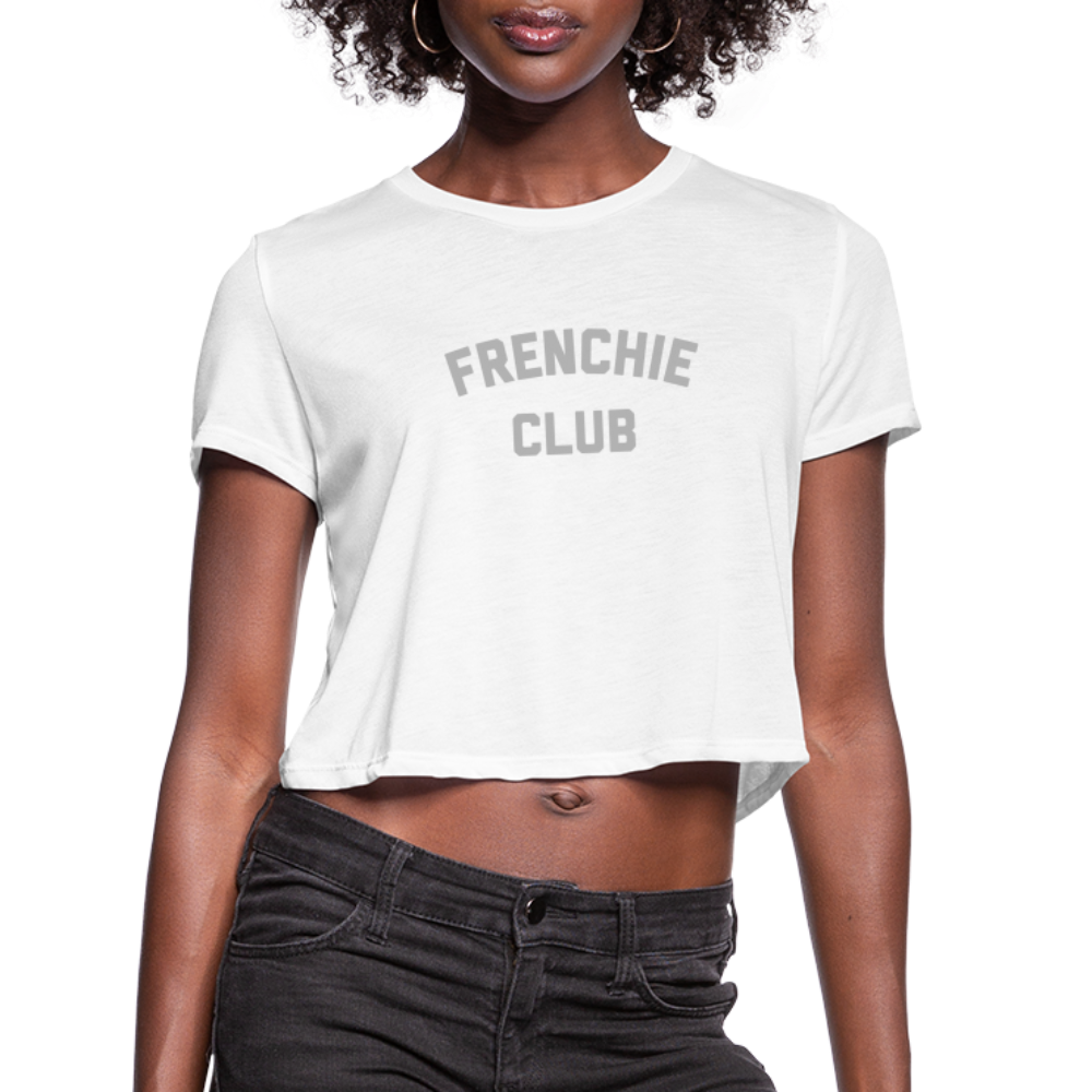 Frenchie Club Women's Cropped T-Shirt - white