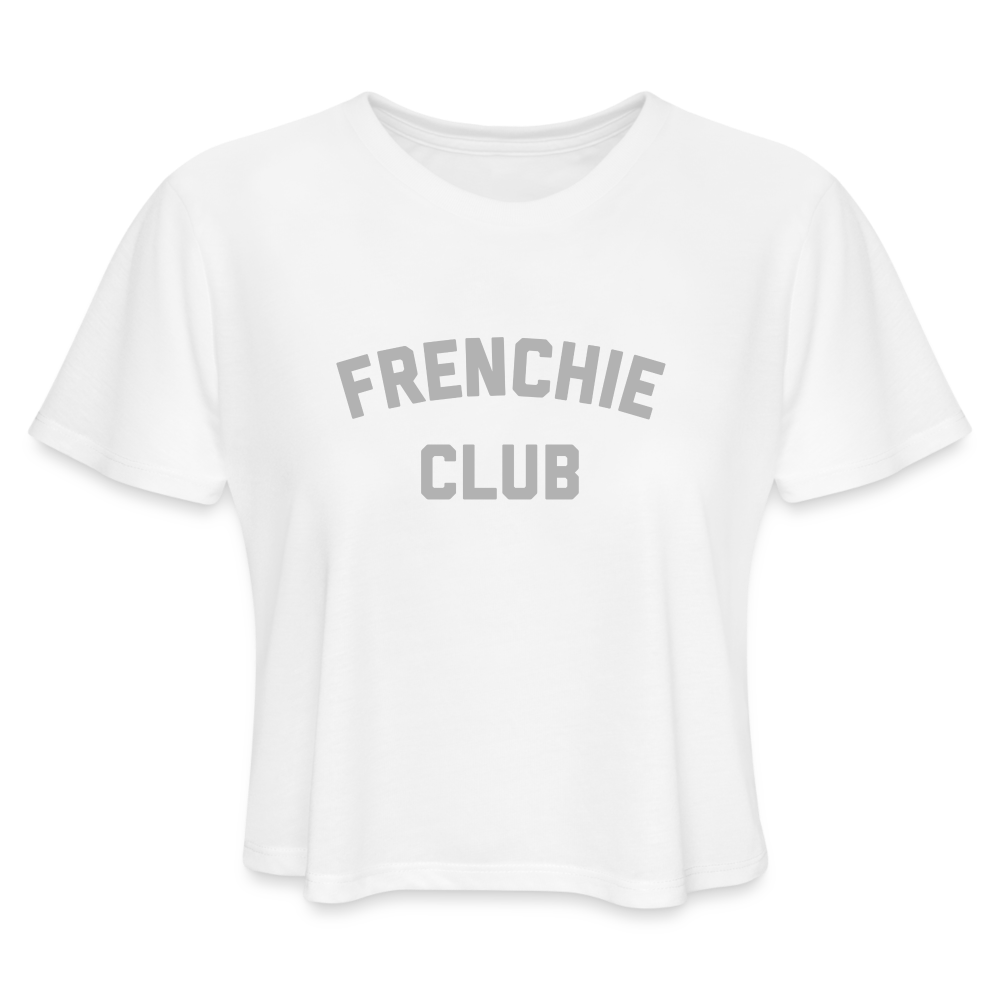 Frenchie Club Women's Cropped T-Shirt - white