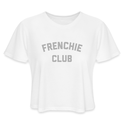 Frenchie Club Women's Cropped T-Shirt - white