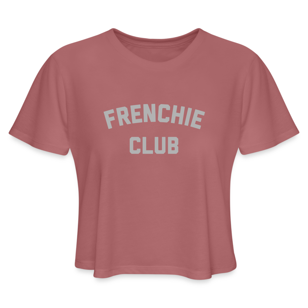 Frenchie Club Women's Cropped T-Shirt - mauve