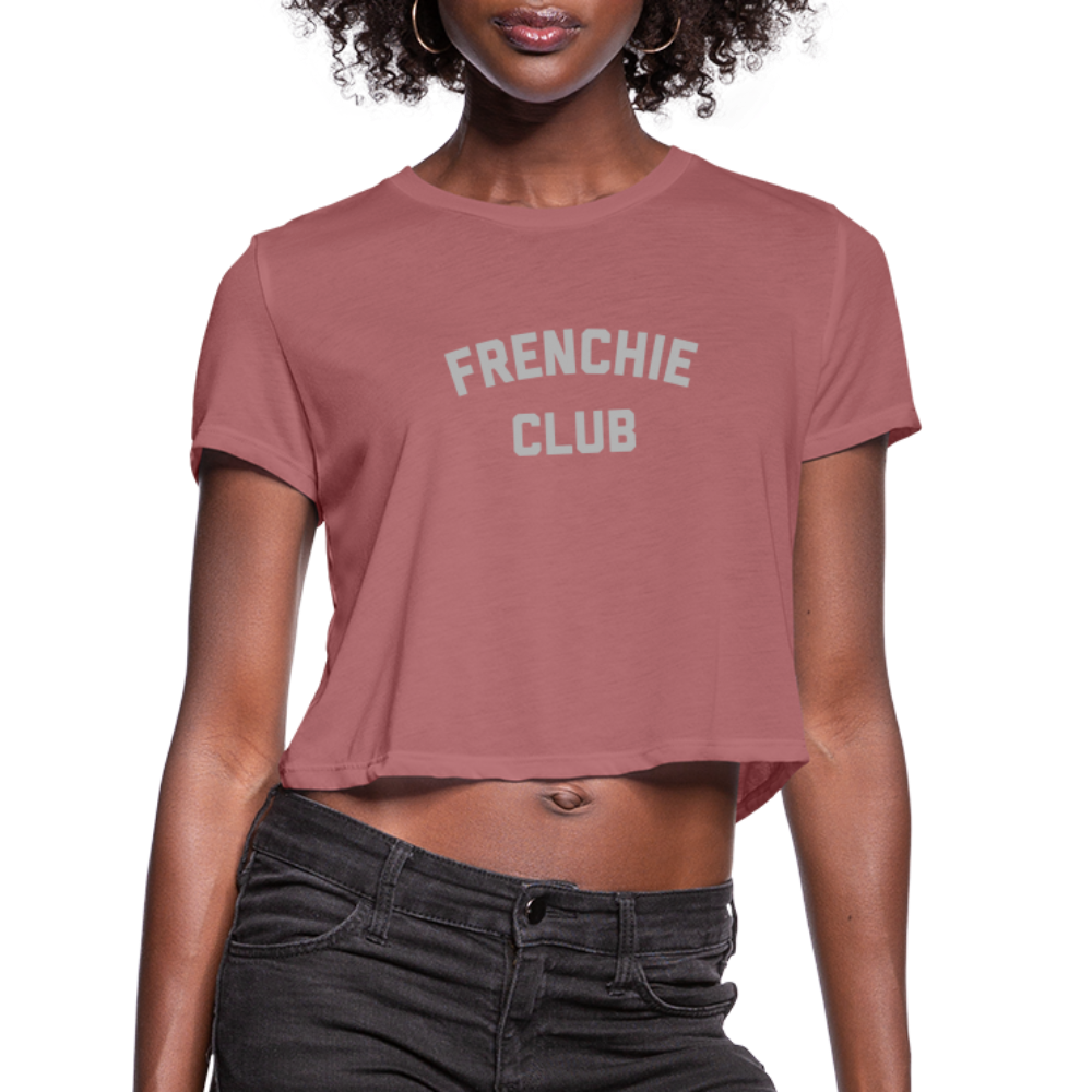 Frenchie Club Women's Cropped T-Shirt - mauve