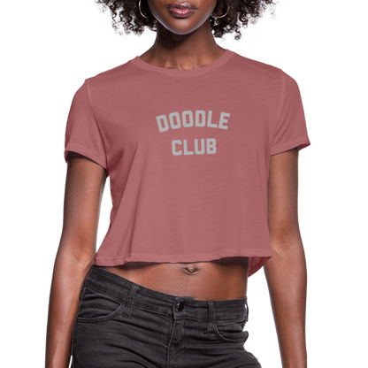 Doodle Club Women's Cropped T-Shirt - mauve