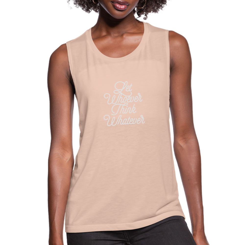 Let Whoever Think Whatever Women's Flowy Muscle Tank by Bella - peach