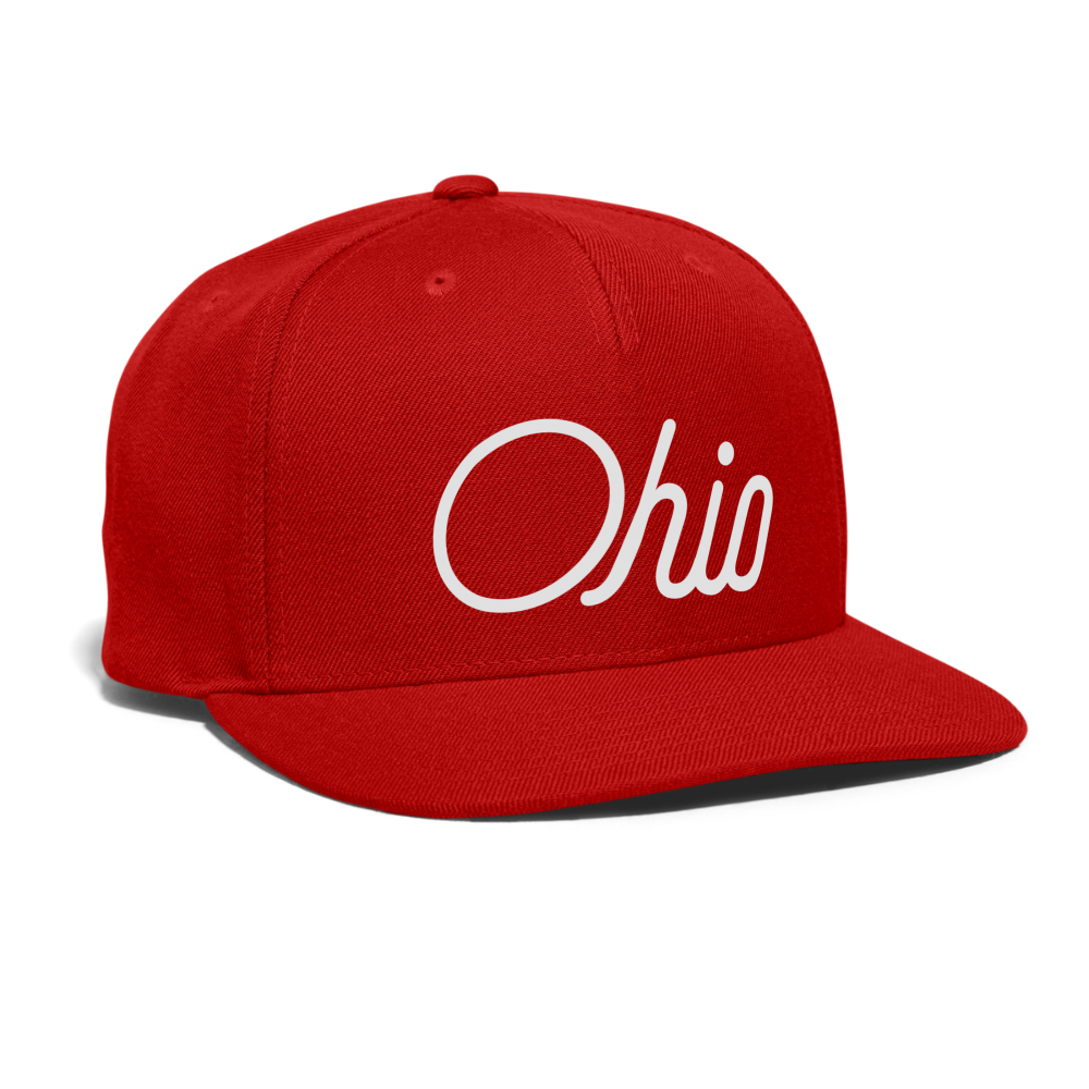 Ohio Snapback Baseball Cap - red