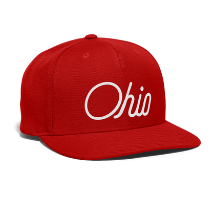 Ohio Snapback Baseball Cap - red