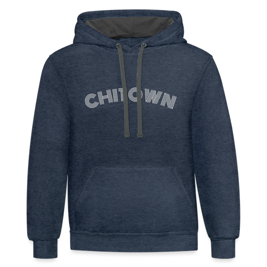 Chitown Contrast Hoodie - indigo heather/asphalt