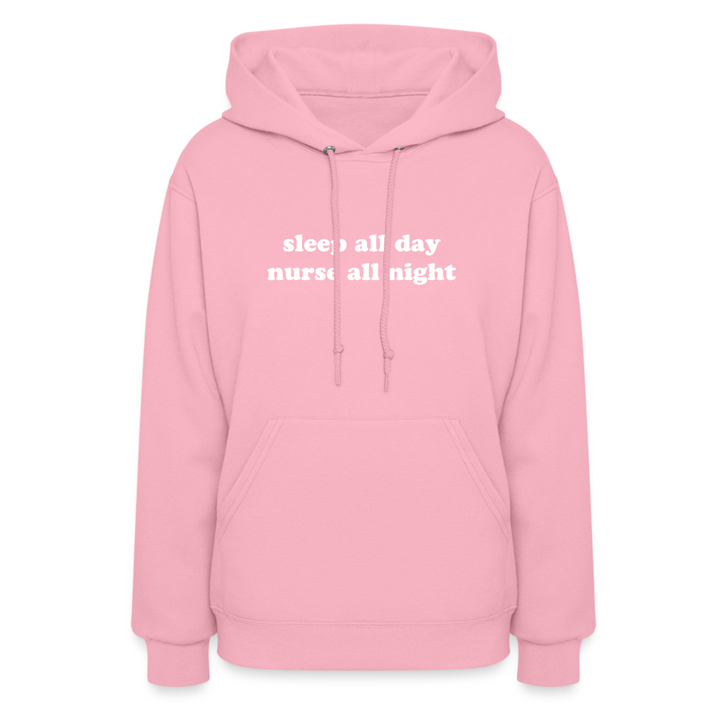 Sleep All Day Nurse All Night Women's Hoodie - classic pink