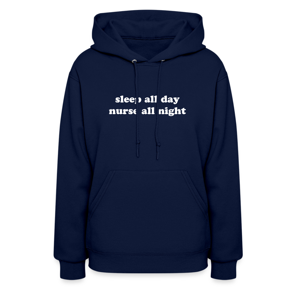 Sleep All Day Nurse All Night Women's Hoodie - navy