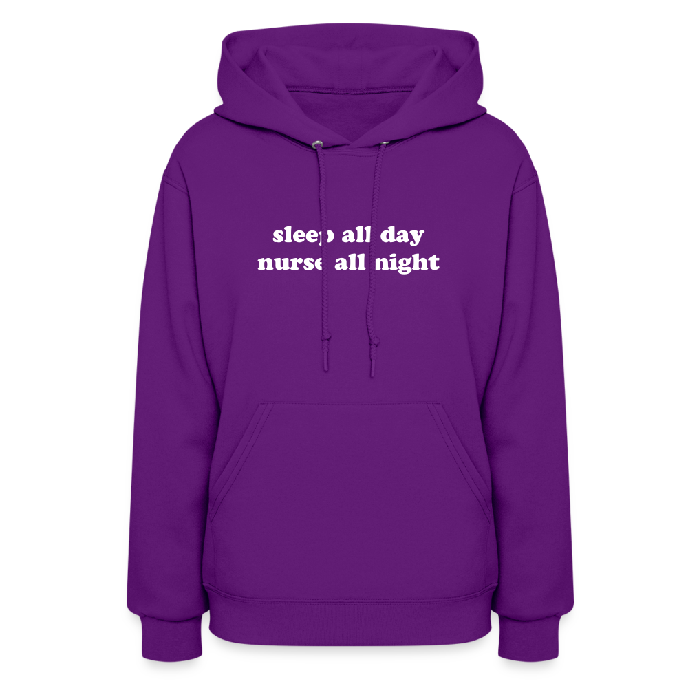 Sleep All Day Nurse All Night Women's Hoodie - purple