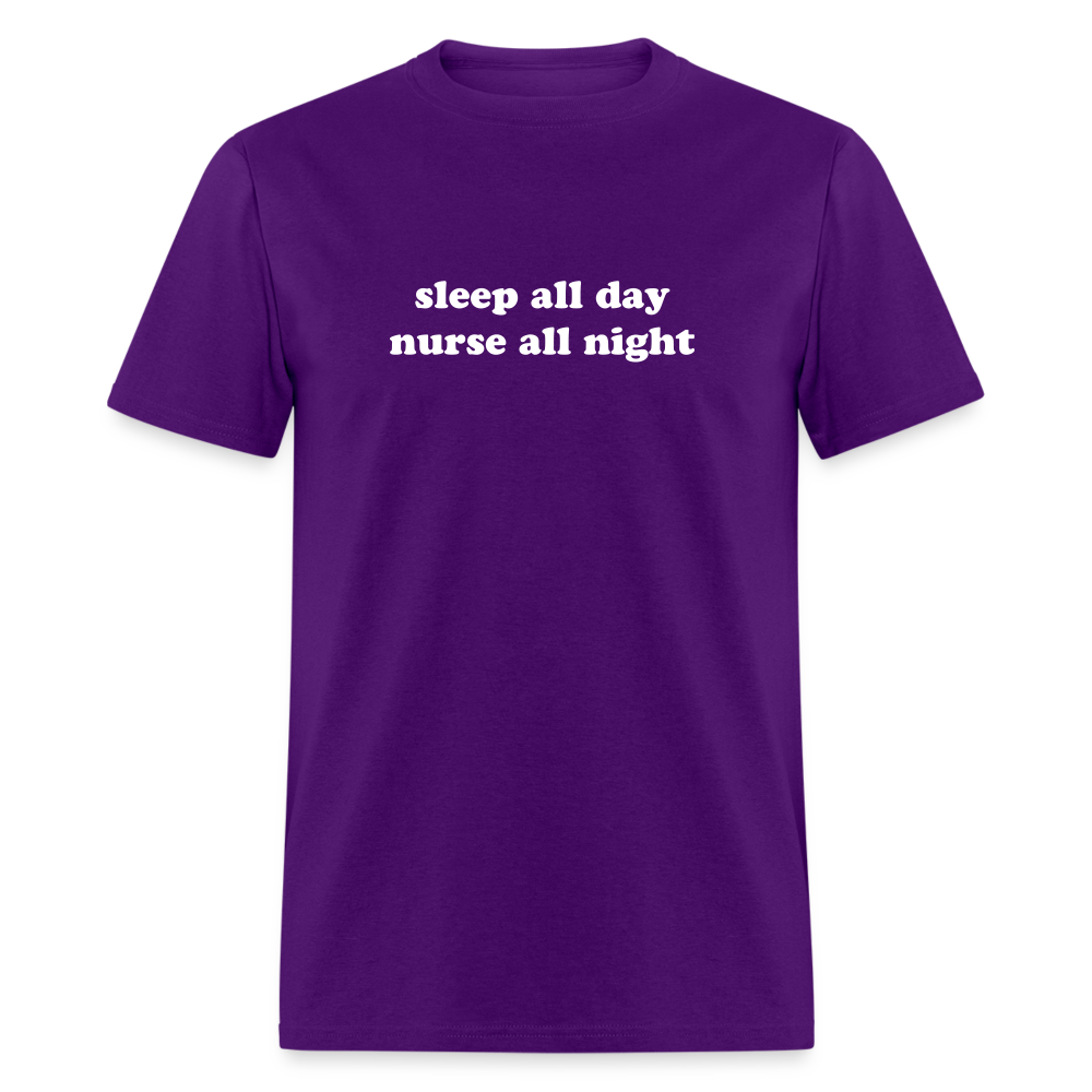 Sleep All Day Nurse All Night Unisex Classic T-Shirt - purple