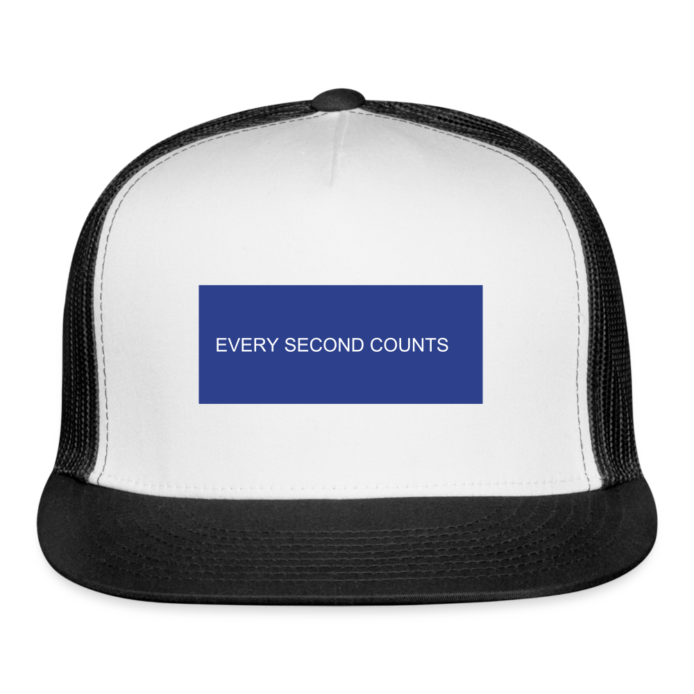 Every Second Counts Trucker Hat - white/black