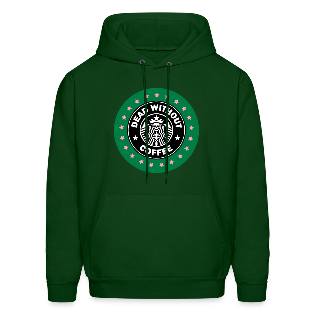 Dead Without Coffee Men's Hoodie - forest green