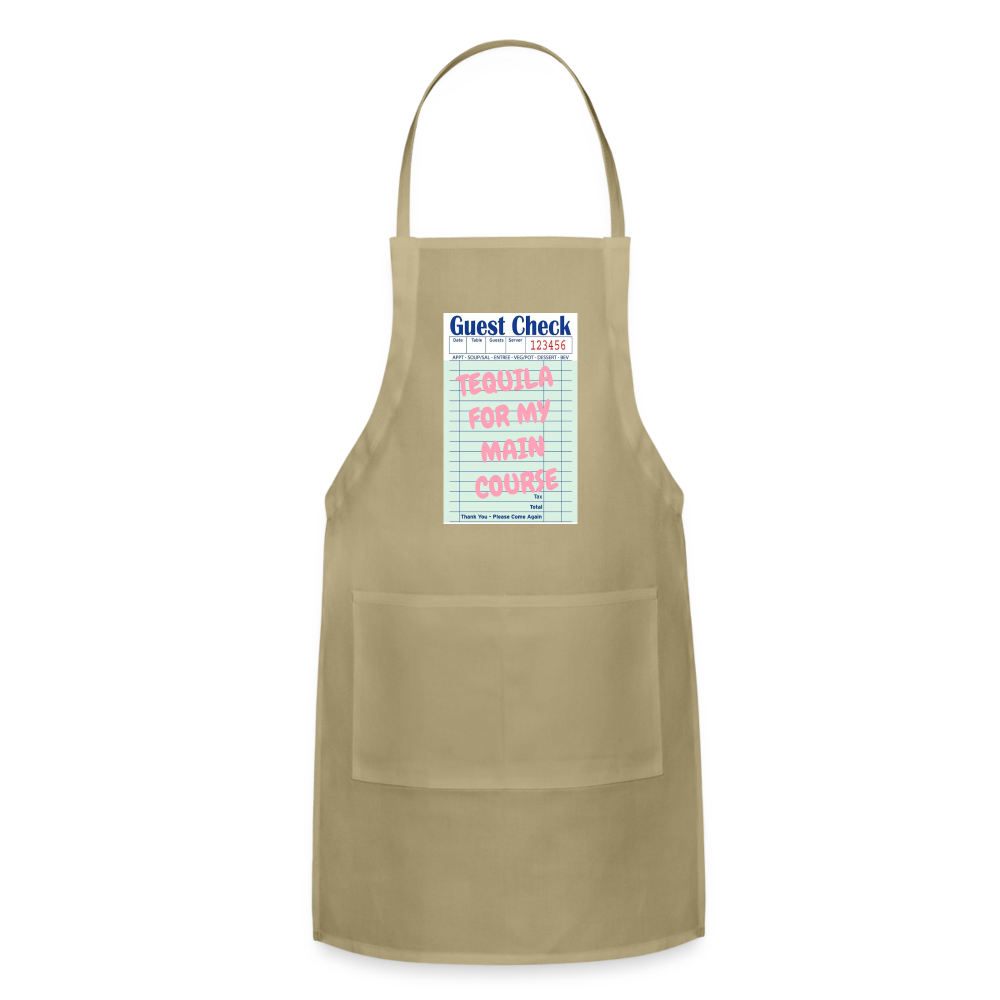 Tequila For My Main Course Adjustable Apron - khaki