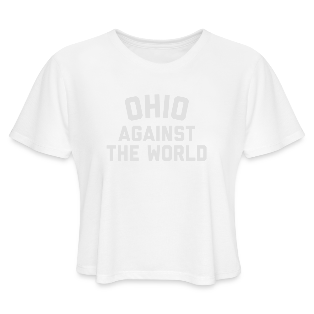 Ohio Against the World Women's Cropped T-Shirt - white