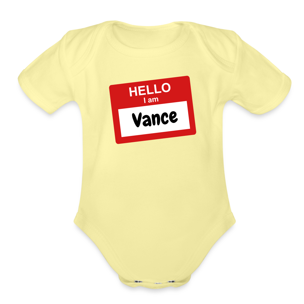 Customizable Organic Short Sleeve Baby Bodysuit - washed yellow