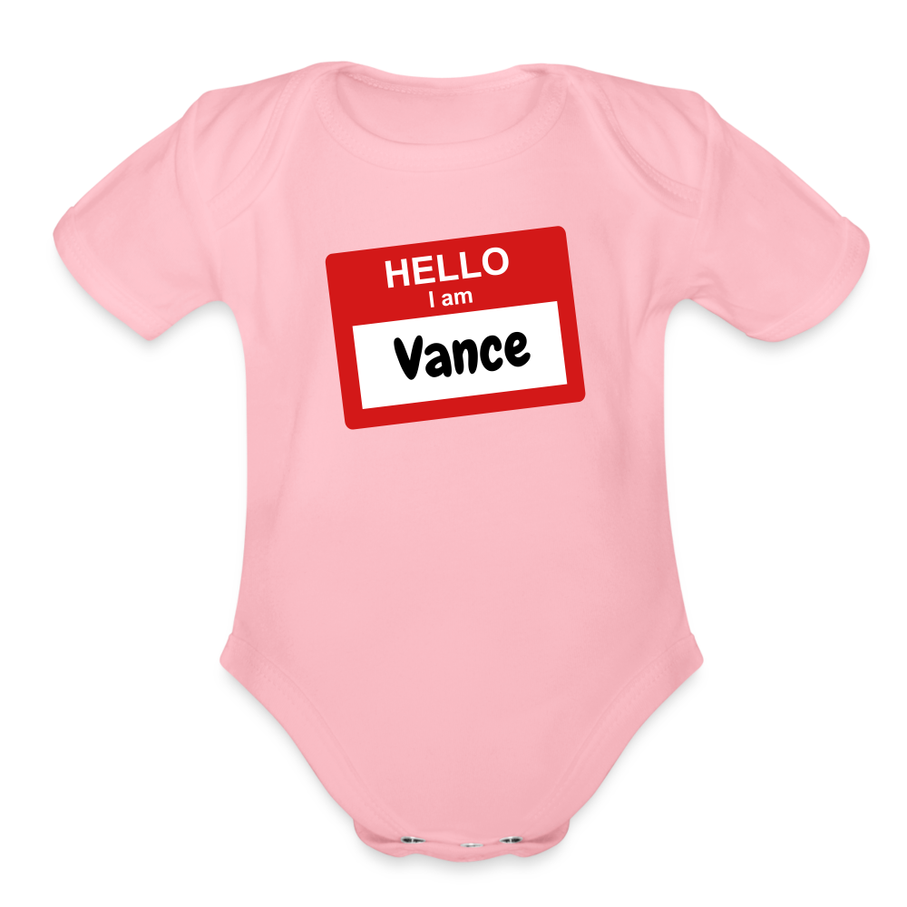 Customizable Organic Short Sleeve Baby Bodysuit - light pink