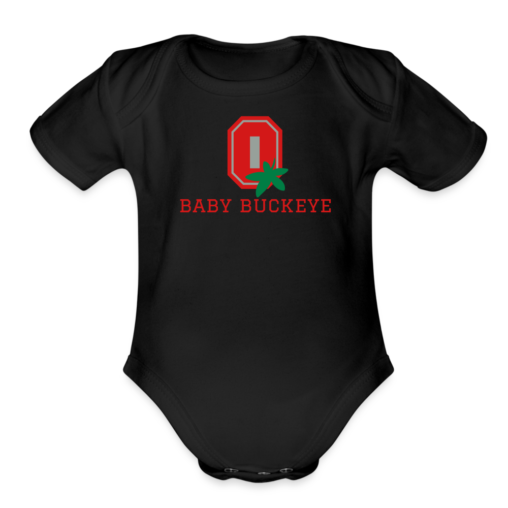 Baby Buckeye Organic Short Sleeve Baby Bodysuit - black