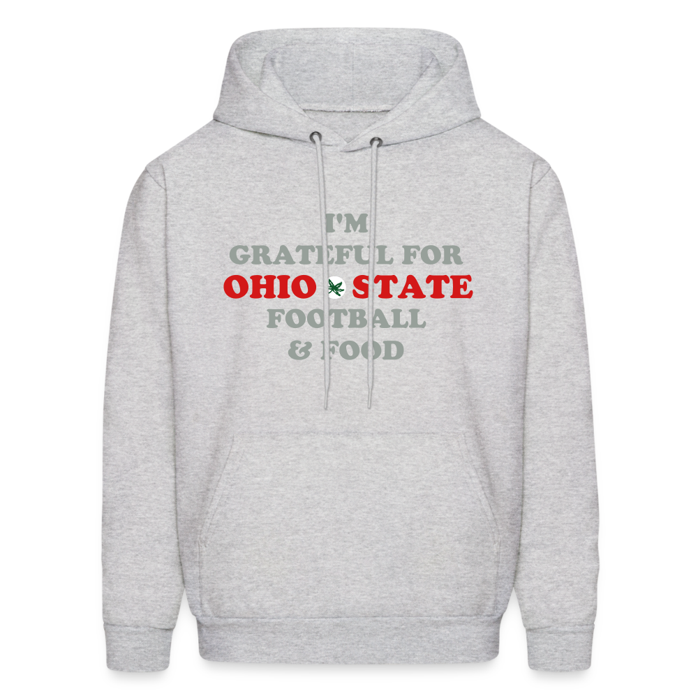I'm Grateful for Ohio State Football & Food Men's Hoodie - ash 