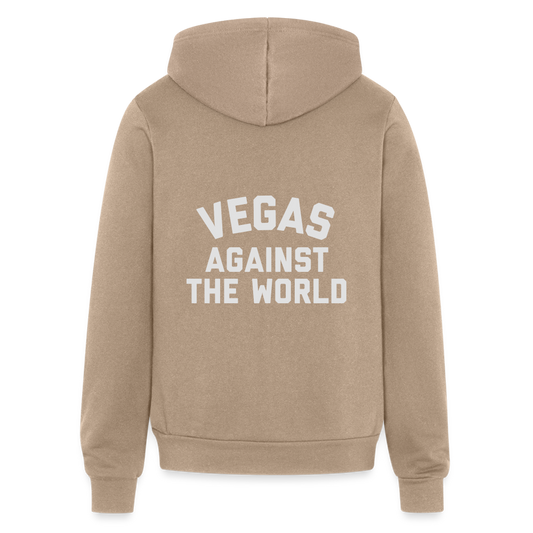 Vegas Against the World Bella + Canvas Unisex Full Zip Hoodie - tan
