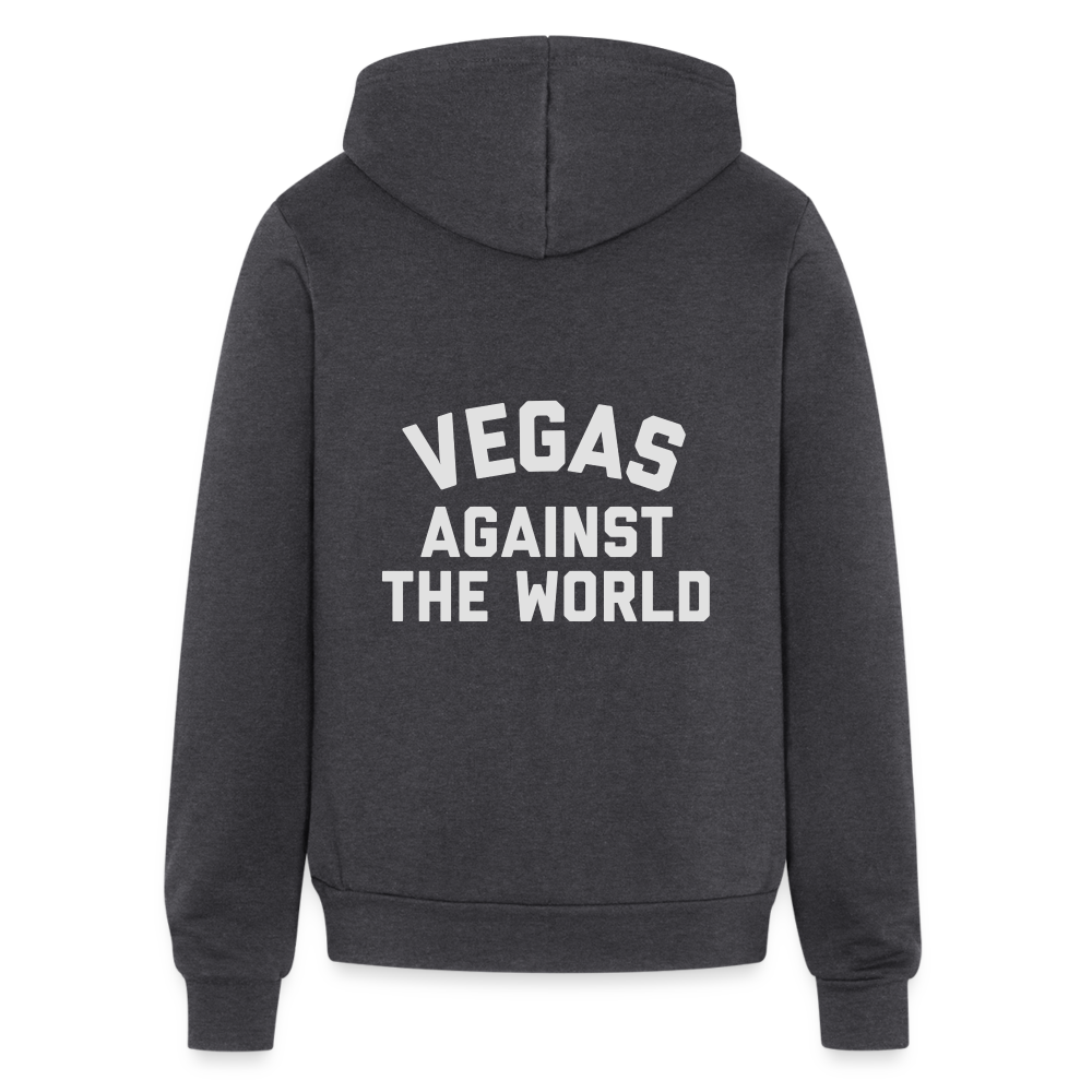 Vegas Against the World Bella + Canvas Unisex Full Zip Hoodie - charcoal grey