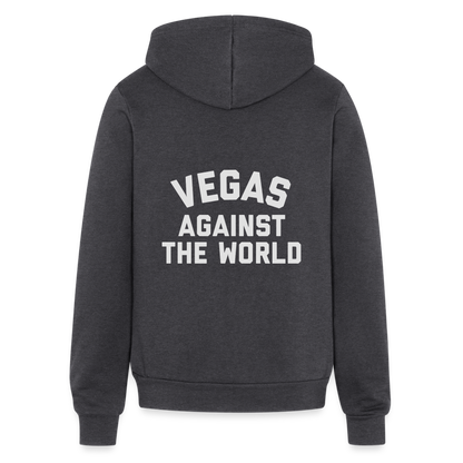 Vegas Against the World Bella + Canvas Unisex Full Zip Hoodie - charcoal grey