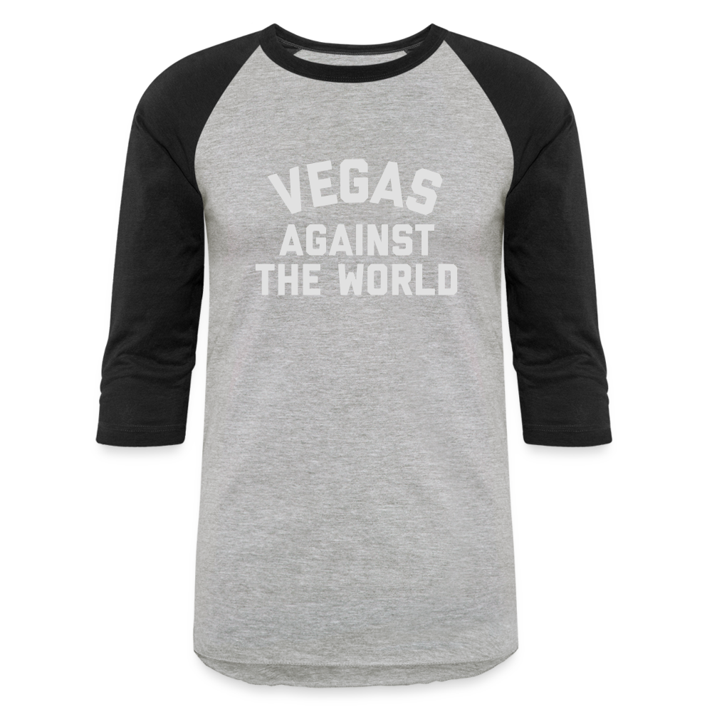 Vegas Against the World Baseball T-Shirt - heather gray/black