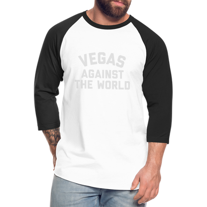 Vegas Against the World Baseball T-Shirt - white/black