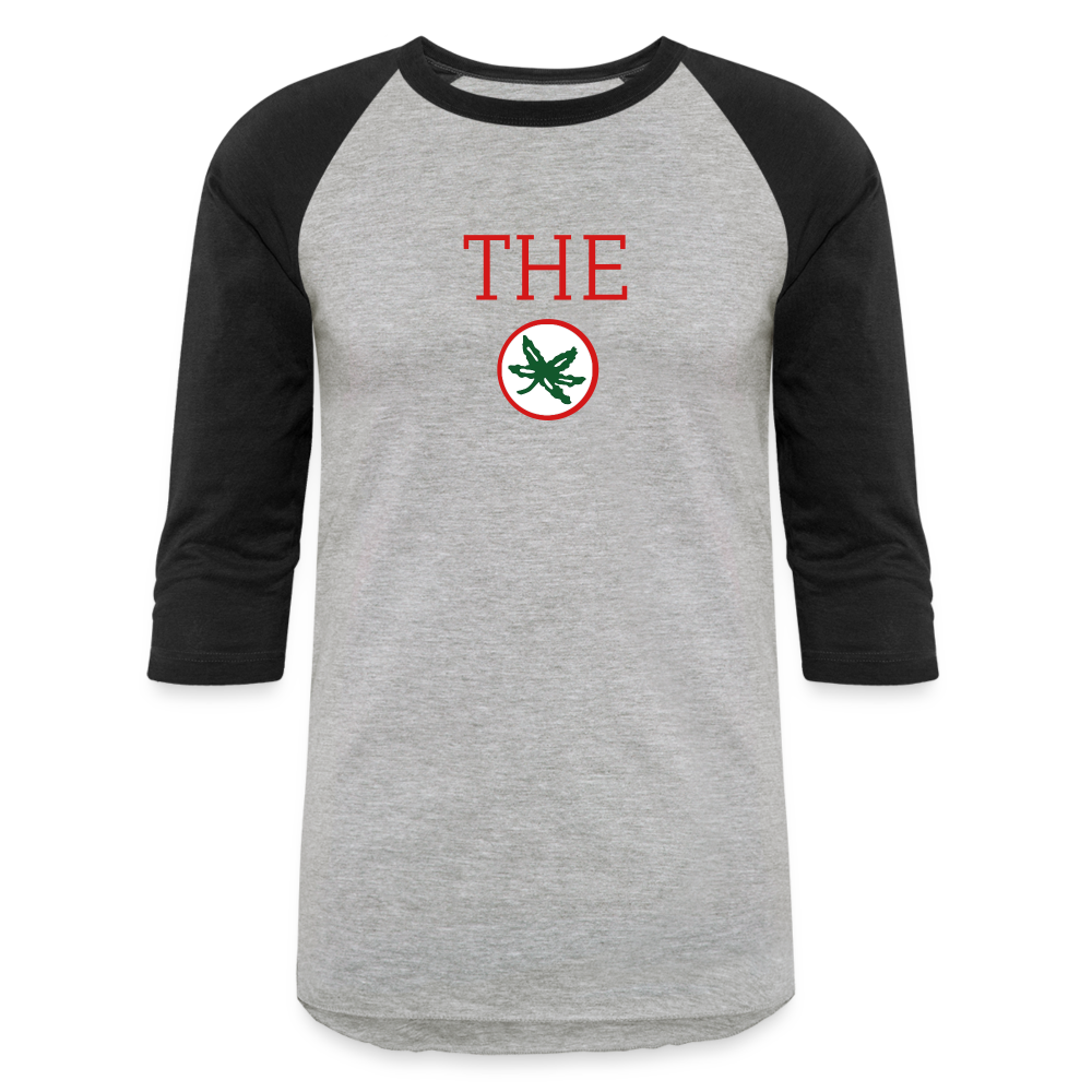 THE (Buckeye Leaf) Baseball T-Shirt - heather gray/black