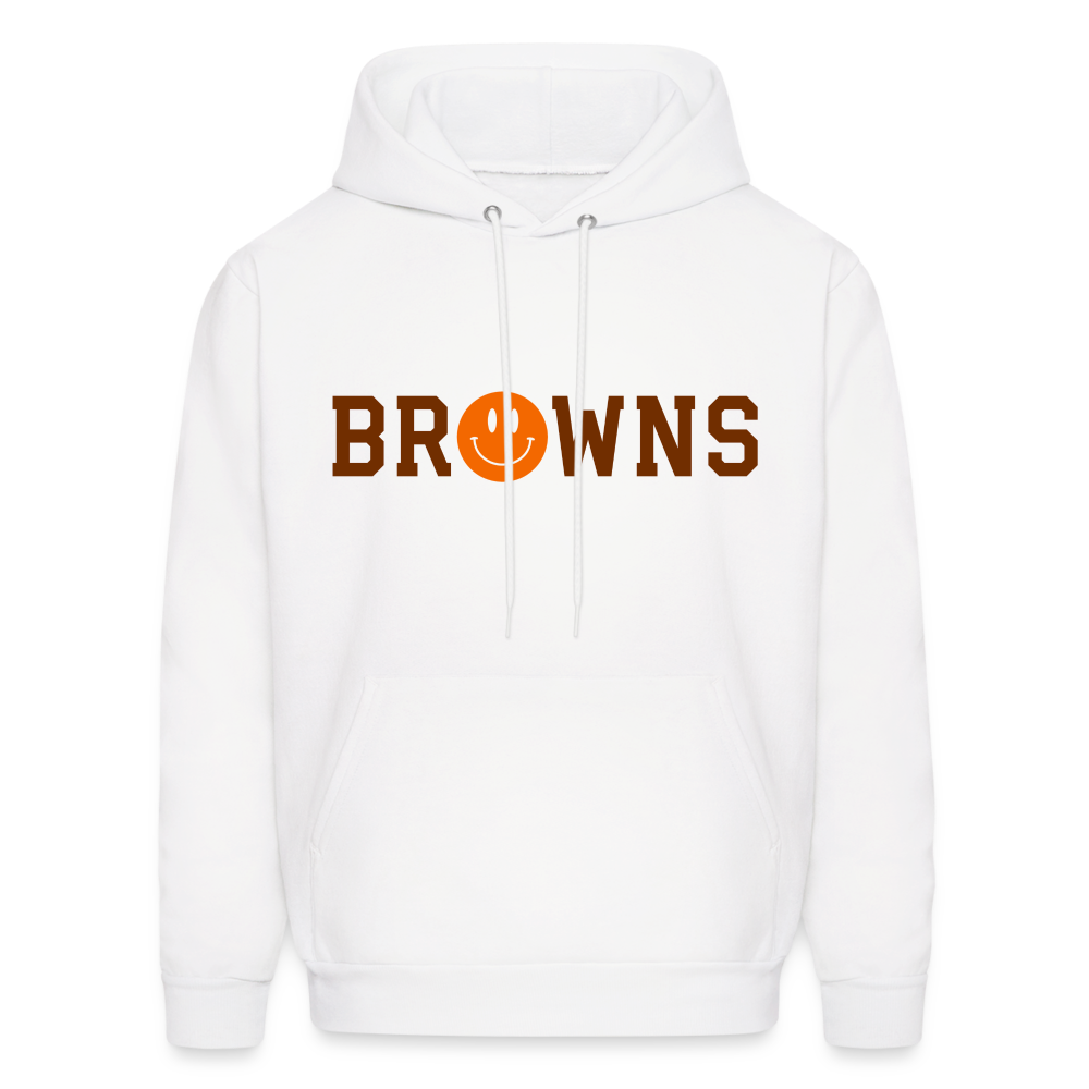 Browns Smiley Face Men's Hoodie - white
