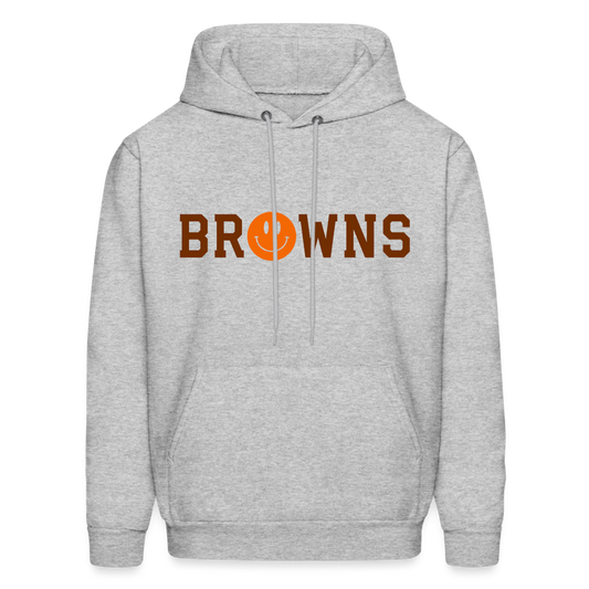 Browns Smiley Face Men's Hoodie - heather gray