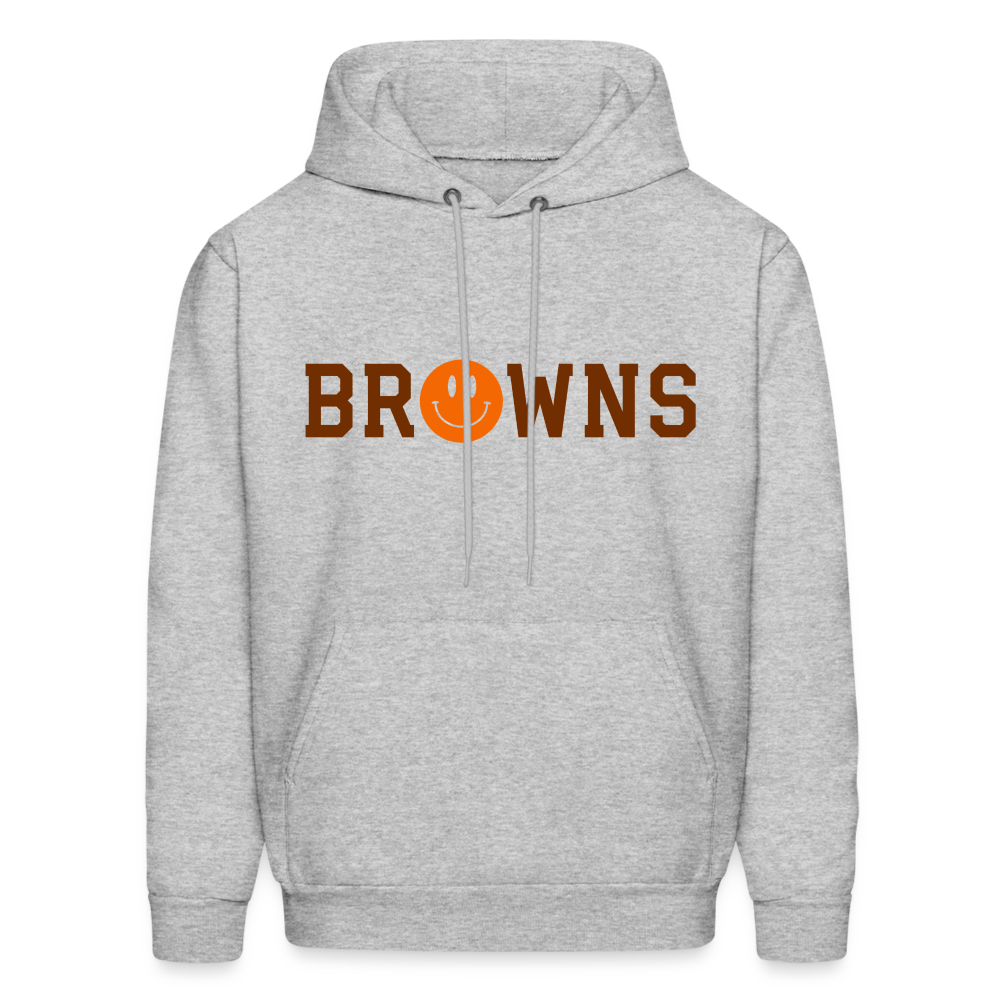 Browns Smiley Face Men's Hoodie - heather gray