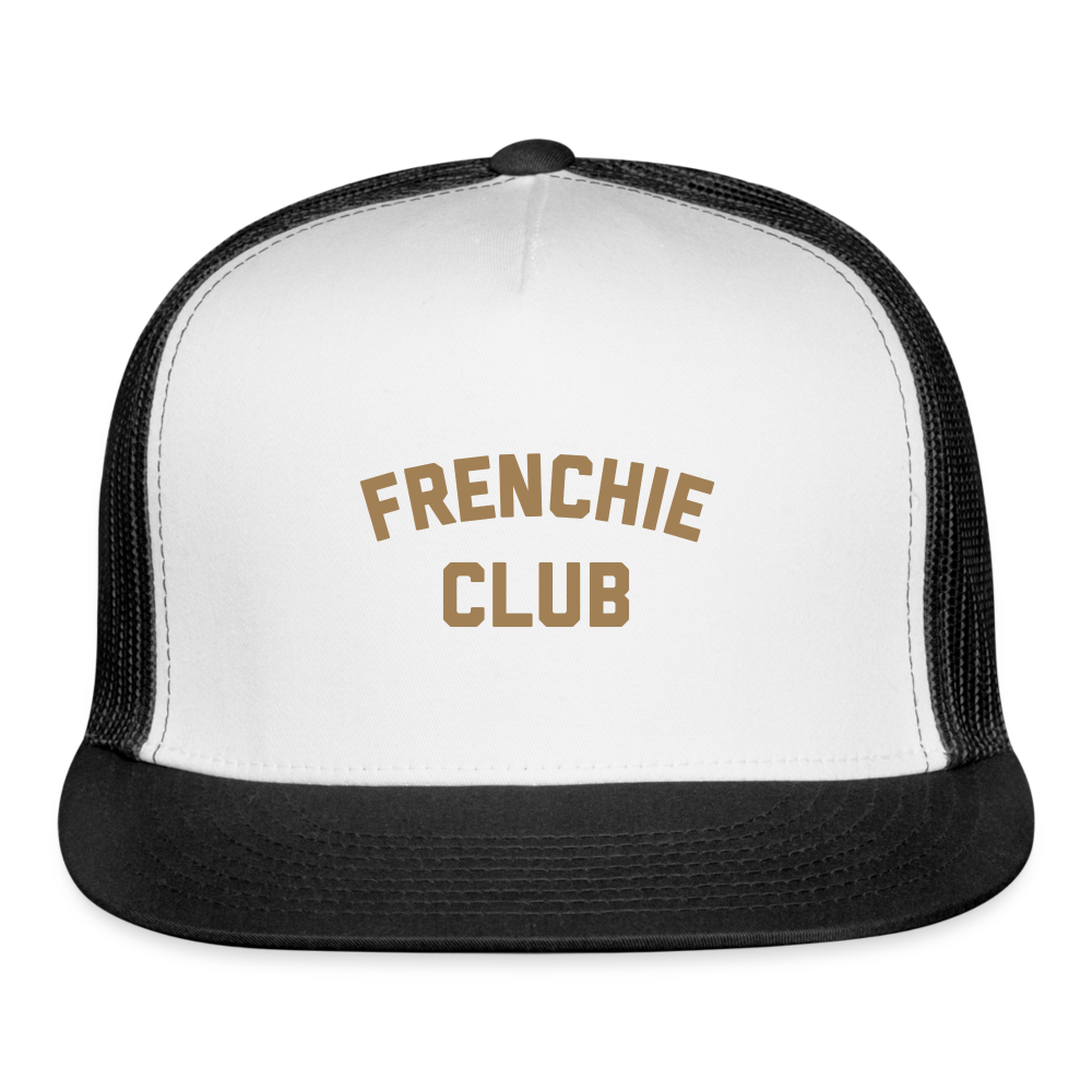 Frenchie Club Trucker Cap - white/black