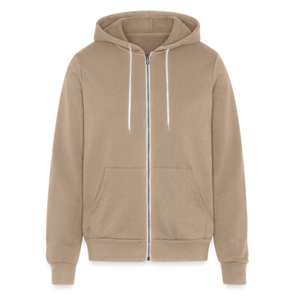 Frenchie Club Bella + Canvas Unisex Full Zip Hoodie - tan