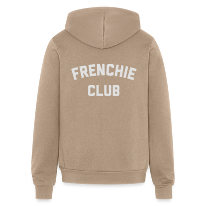 Frenchie Club Bella + Canvas Unisex Full Zip Hoodie - tan