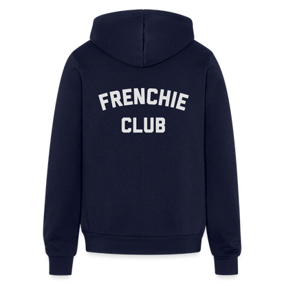 Frenchie Club Bella + Canvas Unisex Full Zip Hoodie - navy