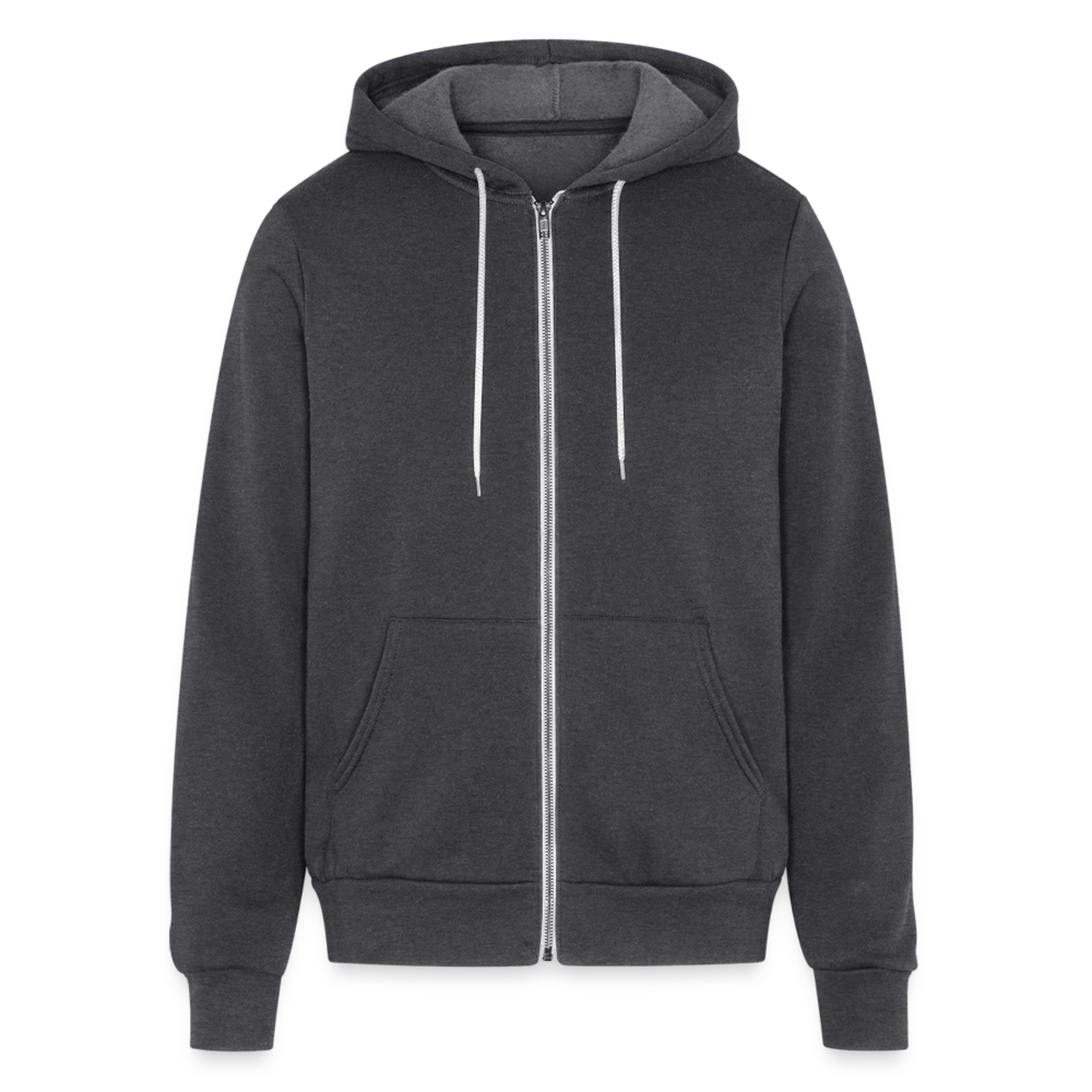 Frenchie Club Bella + Canvas Unisex Full Zip Hoodie - charcoal grey