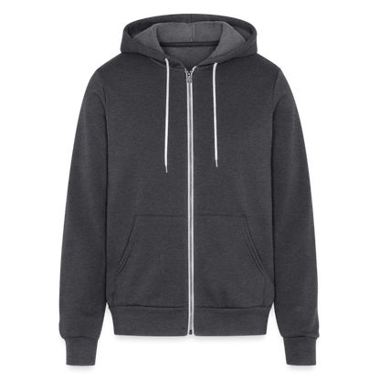 Frenchie Club Bella + Canvas Unisex Full Zip Hoodie - charcoal grey