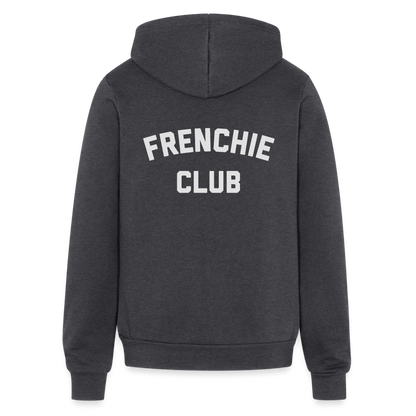 Frenchie Club Bella + Canvas Unisex Full Zip Hoodie - charcoal grey
