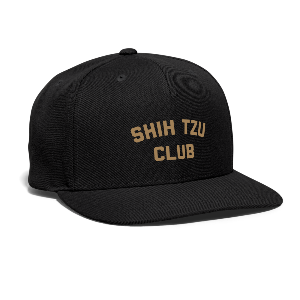 Shih Tzu Club Snapback Baseball Cap - black