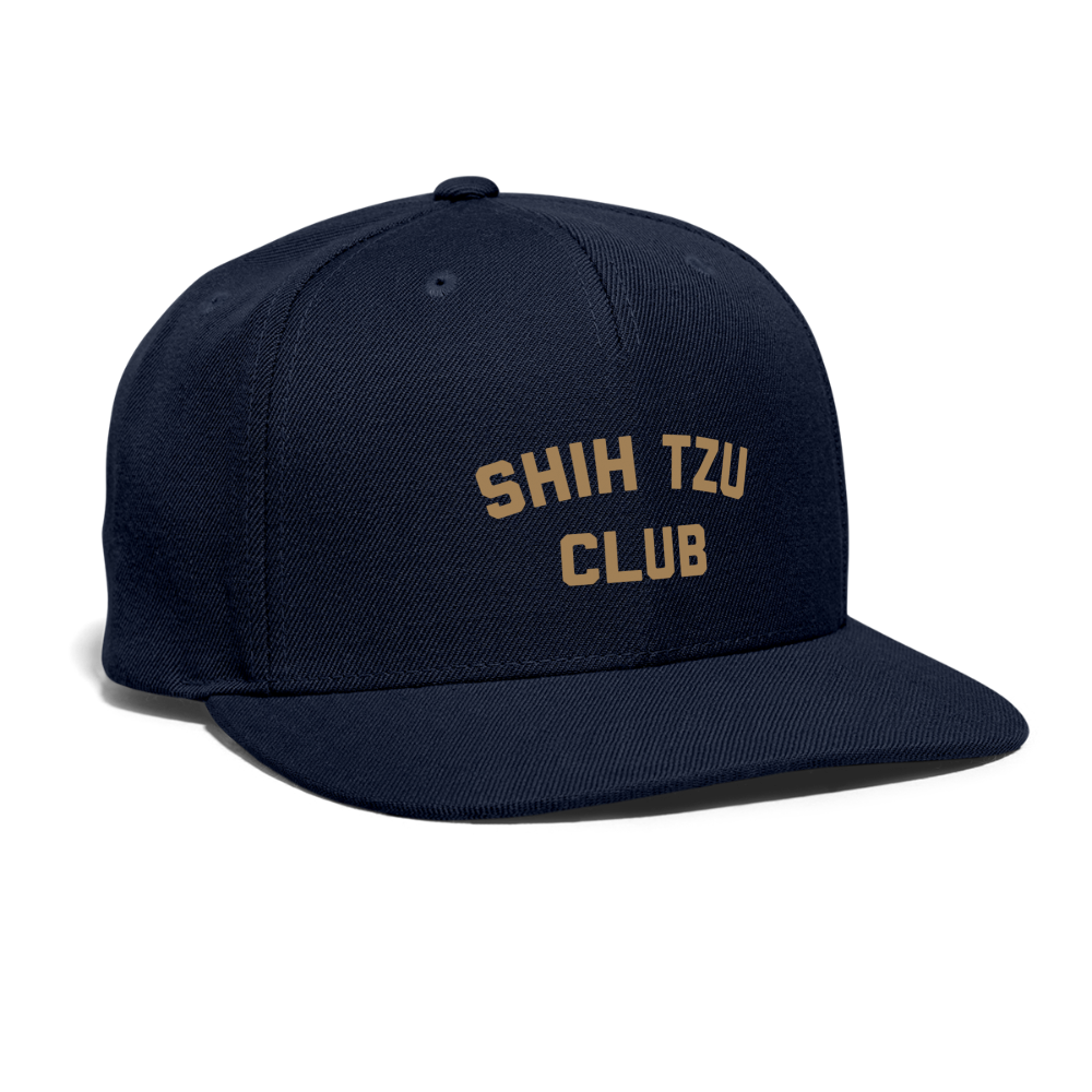 Shih Tzu Club Snapback Baseball Cap - navy