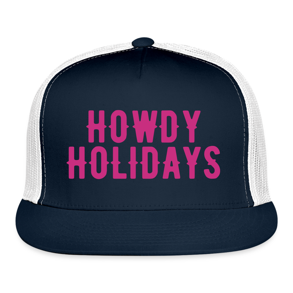 Howdy Holidays Trucker Cap - navy/white