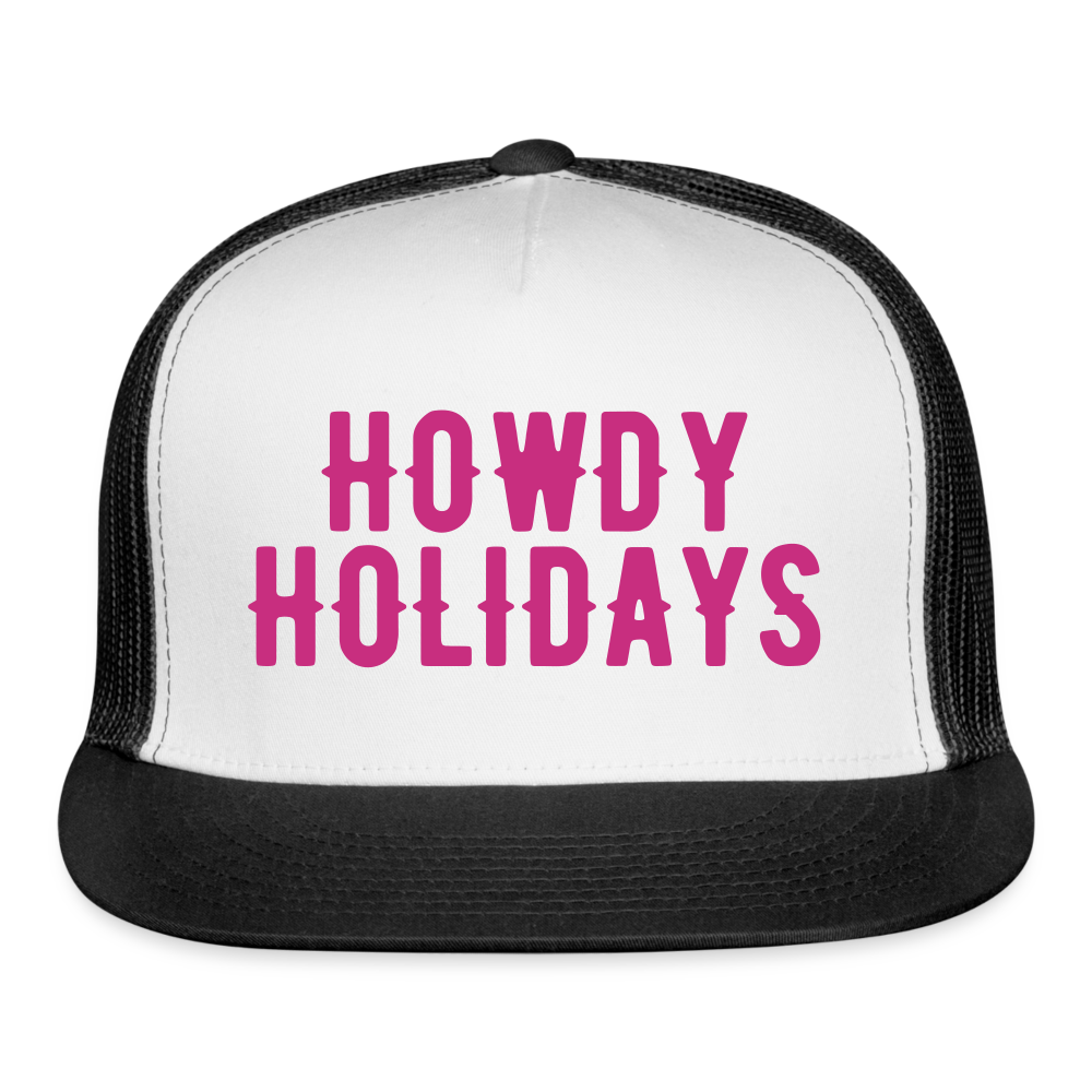 Howdy Holidays Trucker Cap - white/black