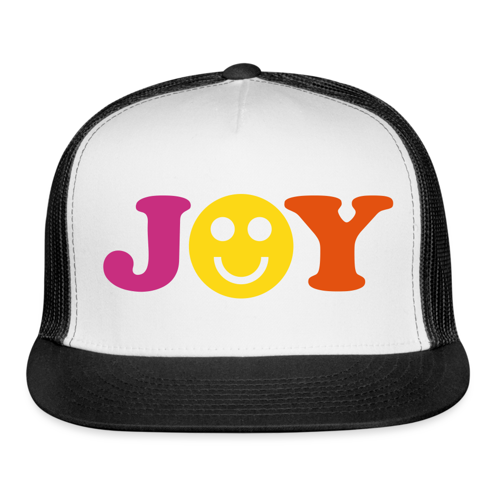 Joy Trucker Cap Velvet Print - white/black