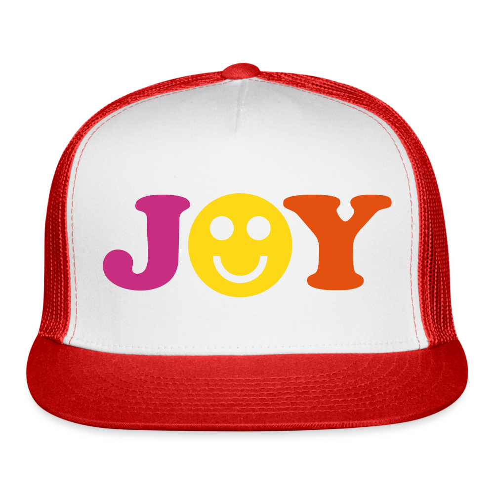 Joy Trucker Cap Velvet Print - white/red