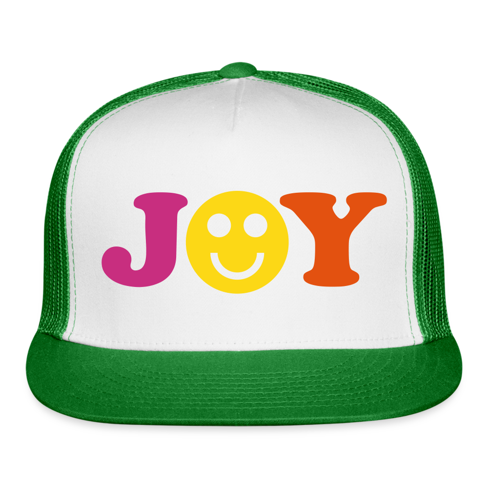 Joy Trucker Cap Velvet Print - white/kelly green