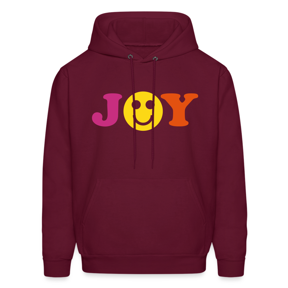 Joy Smiley Men's Hoodie - burgundy