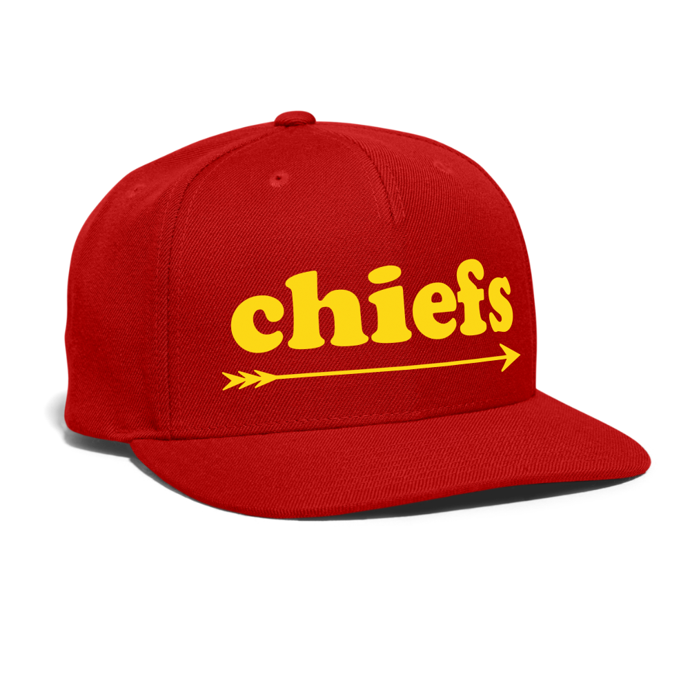 Chiefs Snapback Baseball Cap Velvet Print - red