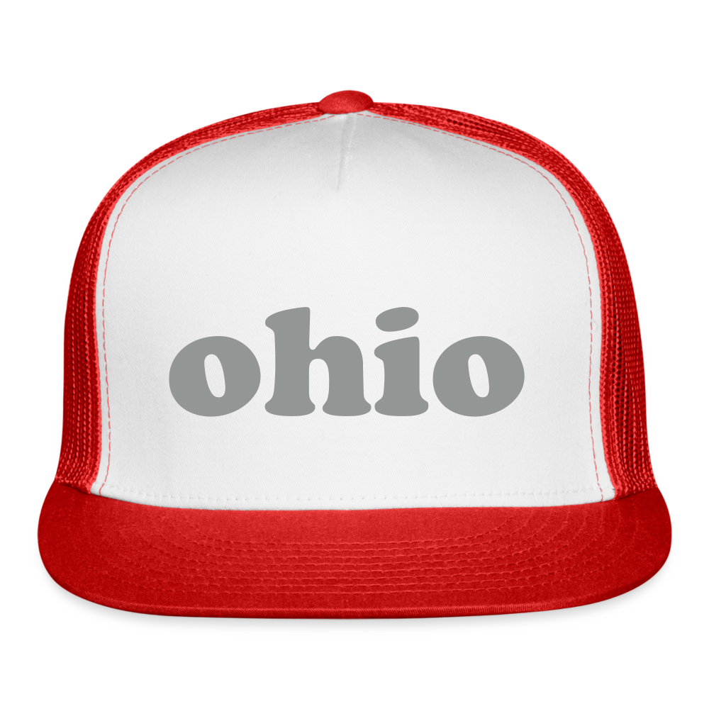 Ohio Trucker Cap Velvet Print - white/red