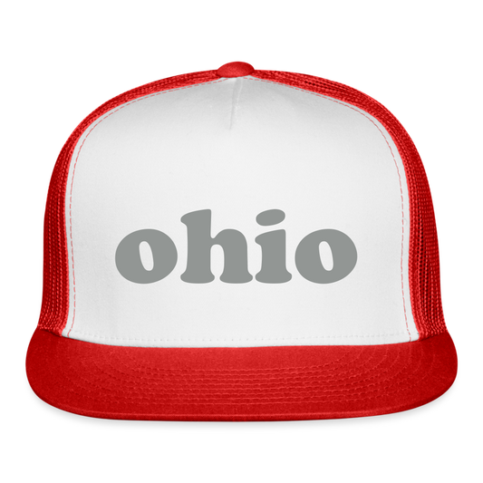 Ohio Trucker Cap Velvet Print - white/red